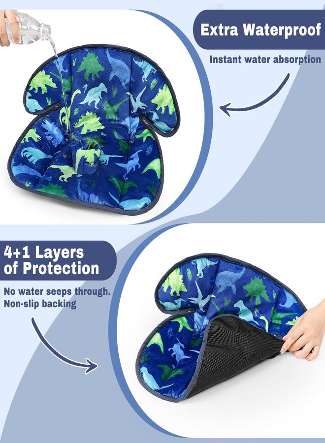 TANOFAR Infant Car Seat Protector for Potty Training, Waterproof Car Seat Liner with Anti-Slip Backing for Potty Training Toilet, Baby Infant Toddler Piddle Pad Fits for Carseat (Blue Dinosaur) - Image 3